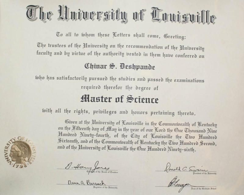 Master of Science (MS) Certificate